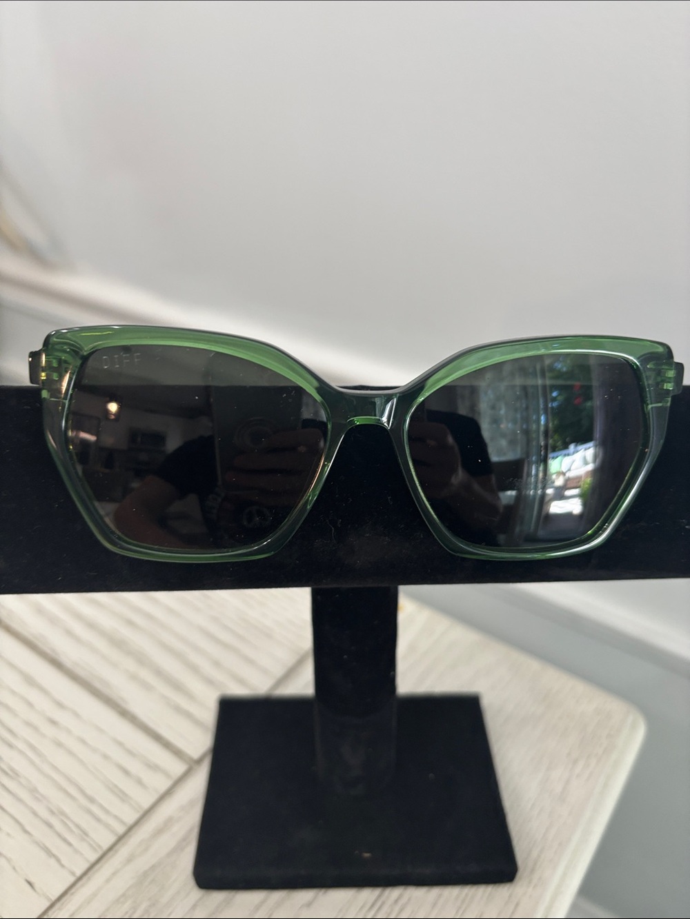 DIFF Green Cat-Eye Sunglasses -